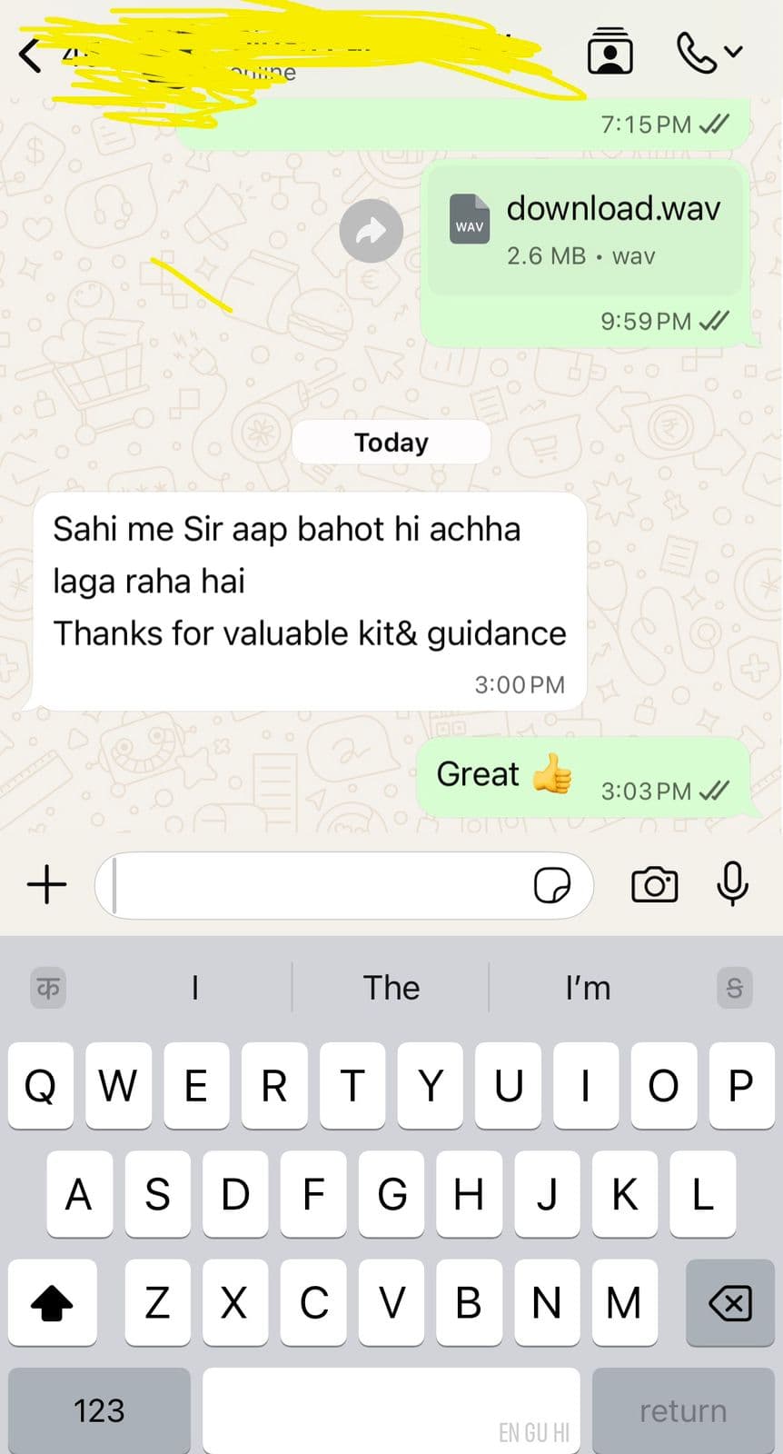 WhatsApp message from the community 7